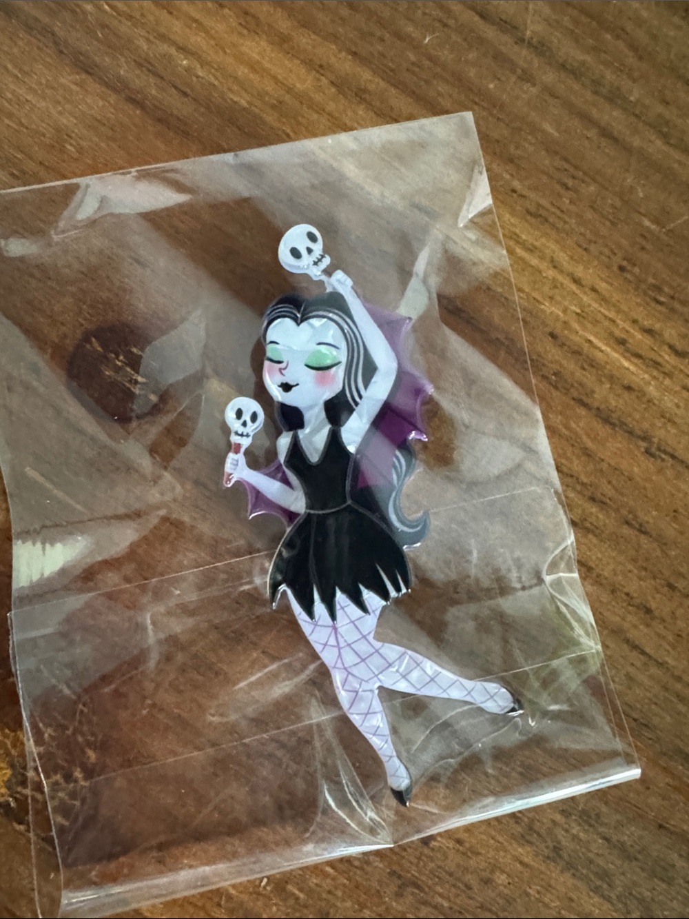 Black and Purple Vampire Boogie Acrylic Pin